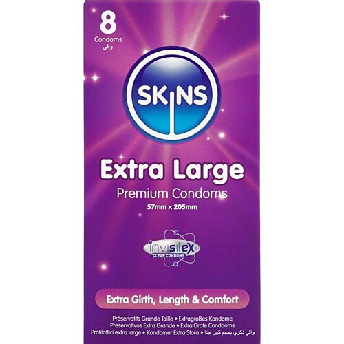 Préservatifs SKINS XL 8-Pack | Confort et ajustement