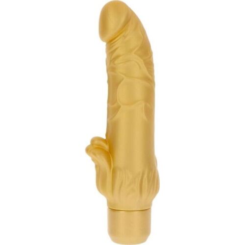Vibrateur réaliste GET REAL Gold Dicker Stim avec stimulateur clitoridien