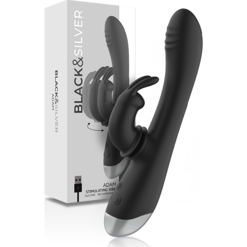 Vibromasseur Rabbit BLACK&SILVER Adam double stimulation