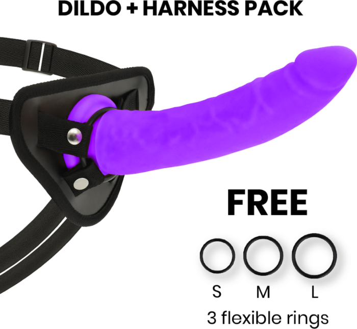 Harnais gode DELTACLUB 23 cm en silicone Harnais gode DELTACLUB 23 cm en silicone