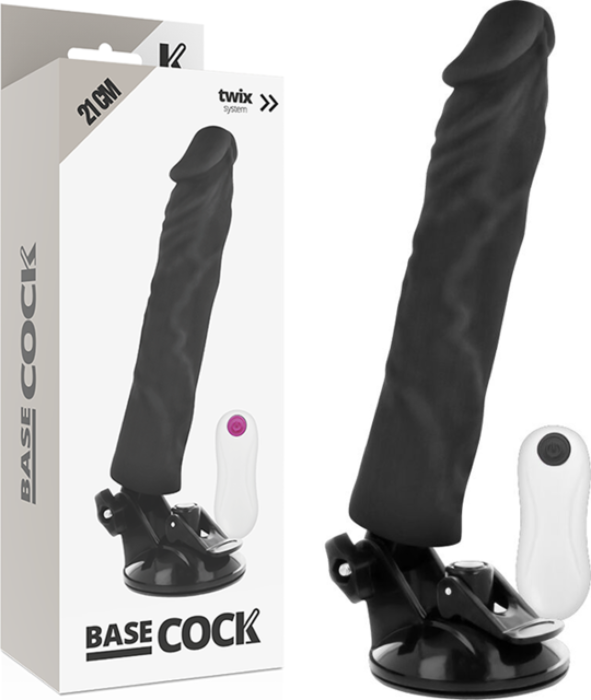 Basecock realistic vibrador control remoto negro 21cm
