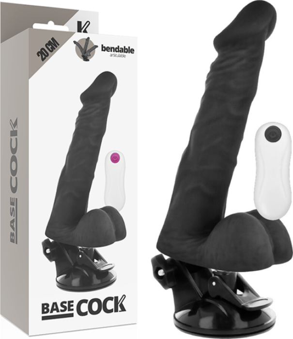 BASECOCK VIBRADOR REALÍSTICO ARTICULABLE CONTROL REMOTO 20 CM O 4.5 CM