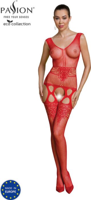 Bodystocking Passion Eco BS014 Rojo Ecológico