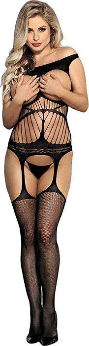 Bodystocking Sublime 951900 Crotchless Negro