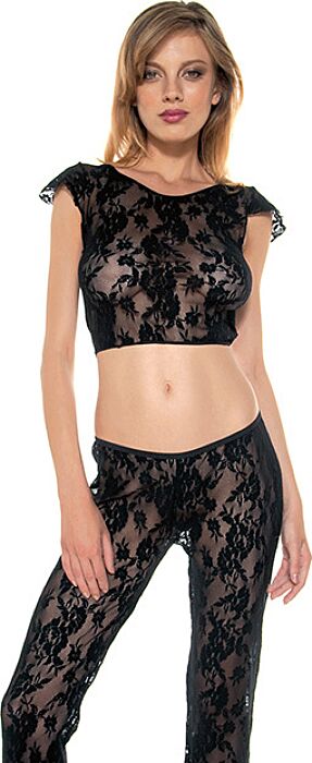 Ensemble pantalon et top Music Legs en dentelle