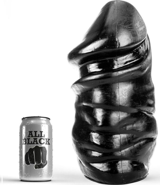 Gode anal ALL BLACK 33 cm sans testicules