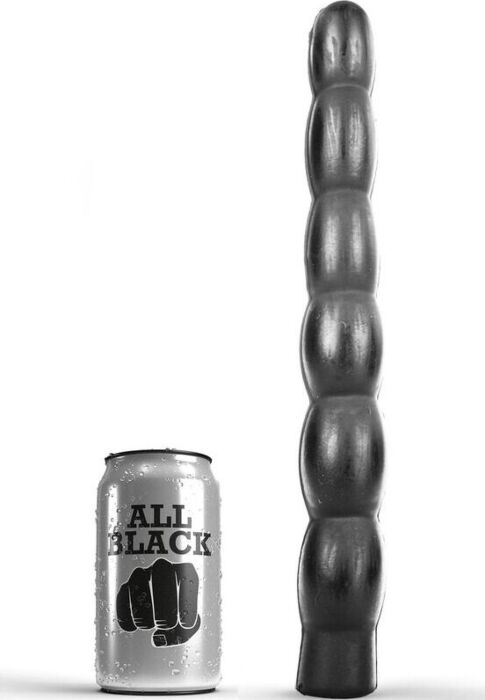 Gode anal ALL BLACK 32 cm ondulé et souple