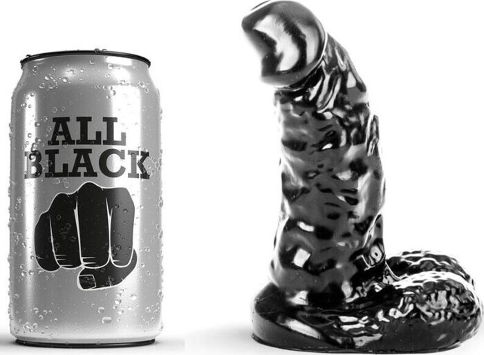 Dildo All Black 13 cm avec cannelures bien formées