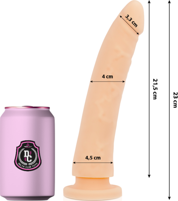 DELTA CLUB DILDO REALISTA SILICONA MEDICA 23 CM O 4.5 CM