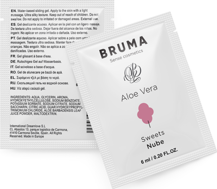 Gel Deslizante BRUMA Aloe Vera Sabor Nube 6 ML Gel Deslizante BRUMA Aloe Vera Sabor Nube 6 ML