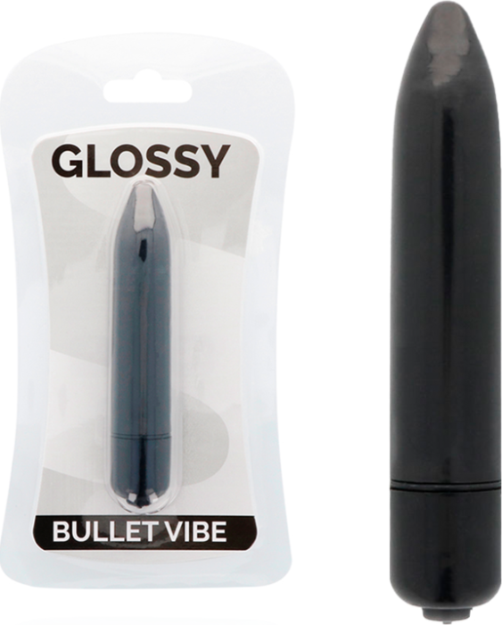 Glossy thin vibrador negro