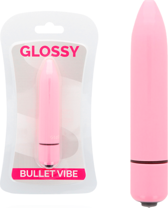 Glossy thin vibrador rosa