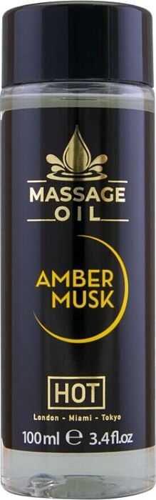 Huile de massage HOT Amber & Musk 100ml - Parfum chaleureux Huile de massage HOT Amber & Musk 100ml - Parfum chaleureux