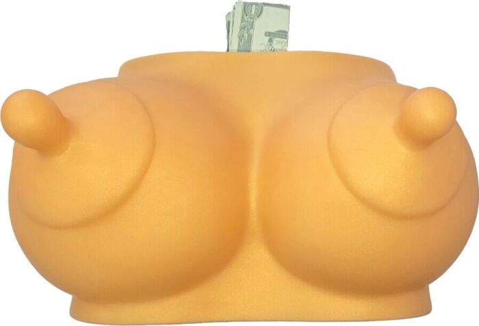 Hucha Erótica Diablo Picante Tetas Doradas Divertida