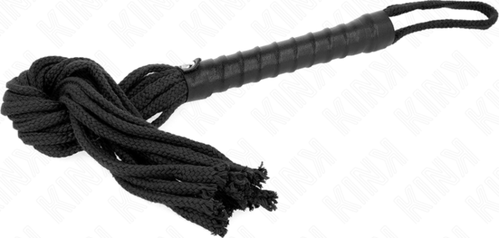 Látigo KINK 56 cm - Silicona Negra para BDSM