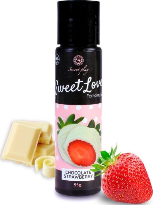 Lubrifiant comestible SECRETPLAY - Gel Sweet Love fraise et chocolat blanc