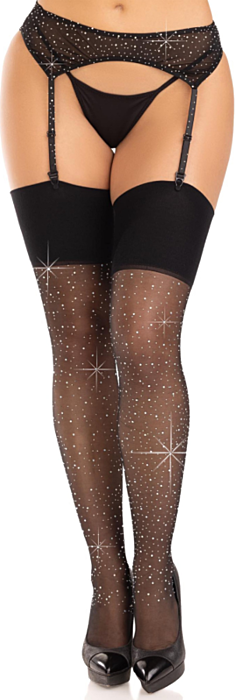 Medias Spandex Leg Avenue Diamantes Negro