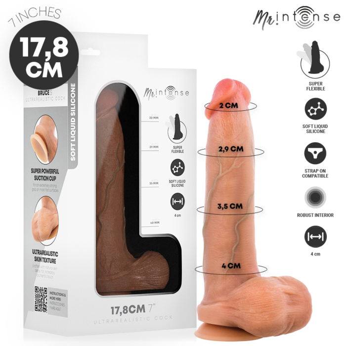 MR INTENSE - BRUCE S SILICONE DILDO WITH TESTICLES 17.8 CM -Ø- 4 CM MR INTENSE - BRUCE S SILICONE DILDO WITH TESTICLES 17.8 CM -Ø- 4 CM