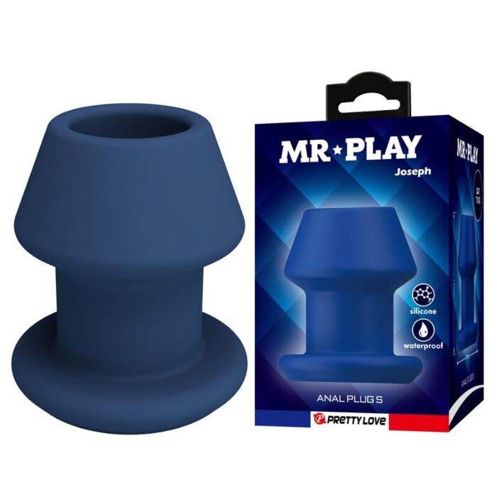 MR PLAY - JACK BLUE SILICONE HOLLOW ANAL PLUG SIZE S MR PLAY - JACK BLUE SILICONE HOLLOW ANAL PLUG SIZE S