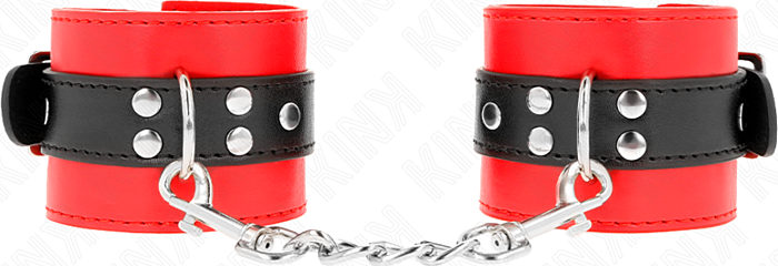 Muñequeras BDSM KINK Rojo y Negro Ajustables