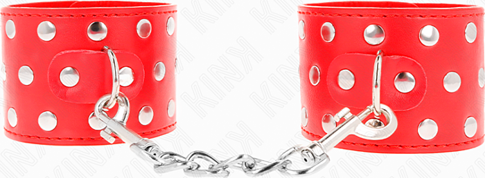 Muñequeras KINK Rojo Ajustables con Tachuelas Muñequeras KINK Rojo Ajustables con Tachuelas