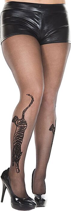Panty Music Legs Tiger Print Flocking XXL