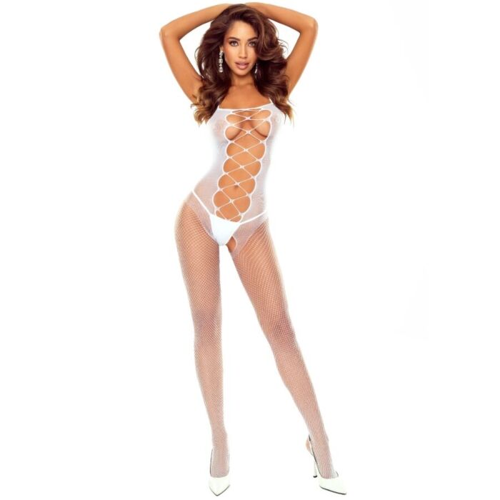 PASSION - BS124 WHITE LACED BODYSTOCKING PASSION - BS124 WHITE LACED BODYSTOCKING