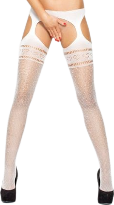 Passion / medias con liguero  bs002 blanco