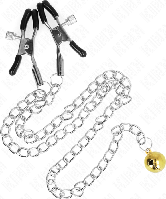 Pinzas para Pezones KINK Doradas con Cadena 30 cm Pinzas para Pezones KINK Doradas con Cadena 30 cm