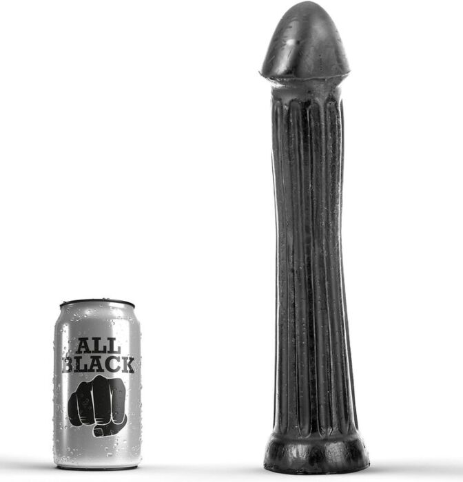 Plug anal ALL BLACK 31 CM avec surcos profonds