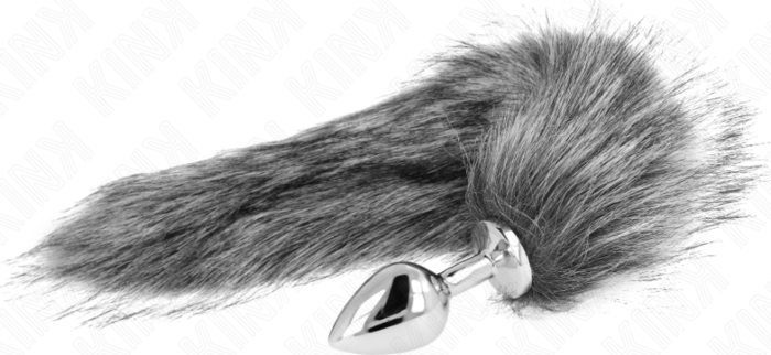 Plug Anal KINK M con Cola Sintética Plateado Plug Anal KINK M con Cola Sintética Plateado