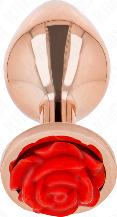 Plug Anal KINK Oro Rosa con Rosa Roja - Elegante