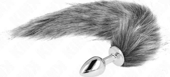 Plug Anal KINK S con Cola Sintética Plateado Plug Anal KINK S con Cola Sintética Plateado