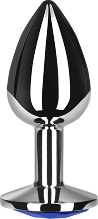 Plug anal metal pequeo azul con bolsa