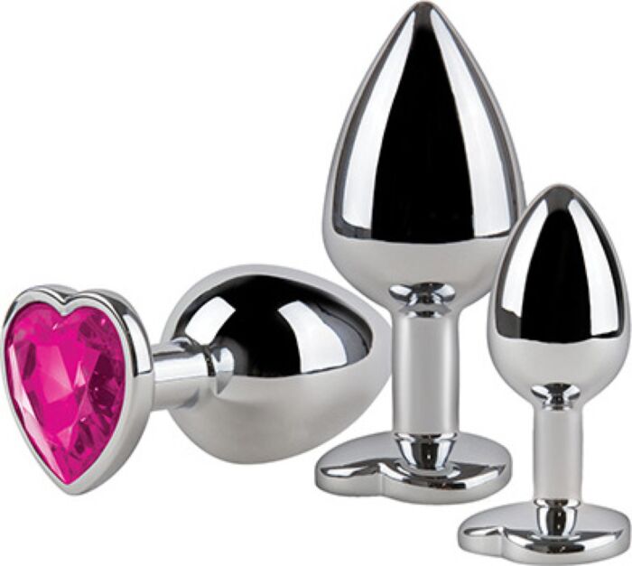 Plug anal S Pleasures Metal LIA, lot 3 tailles