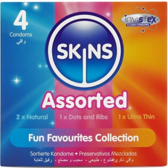 Preservativos Skins Surtido Pack 4 - Placer Variado Preservativos Skins Surtido Pack 4 - Placer Variado