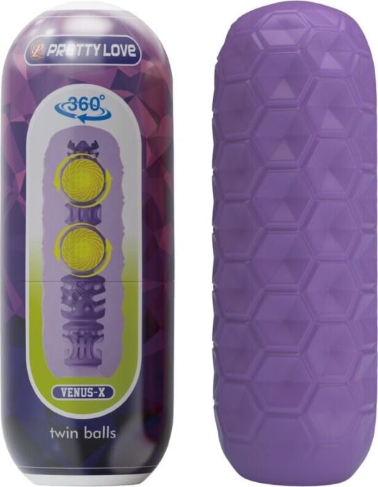 Masturbateur Pretty Love Twin Balls avec testicules internes Masturbateur Pretty Love Twin Balls avec testicules internes