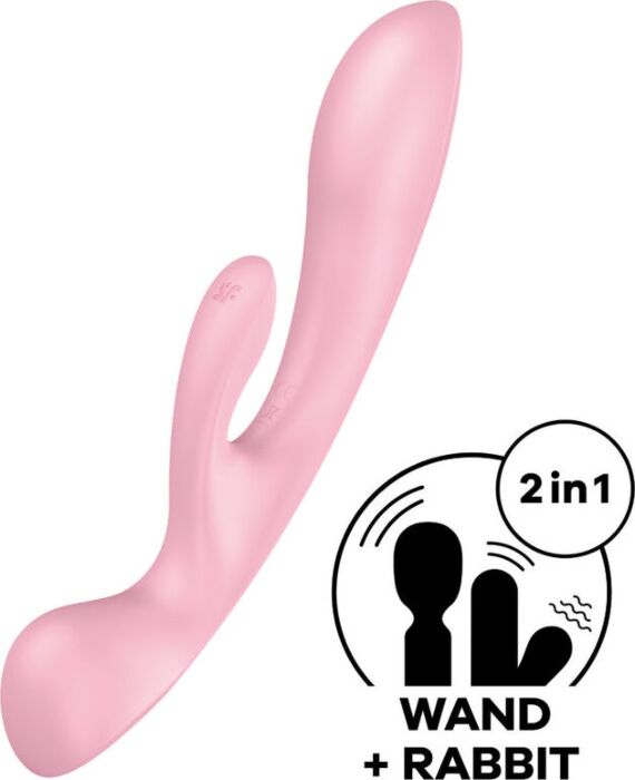 Satisfyer - triple oh vibrador hãbrido rosa