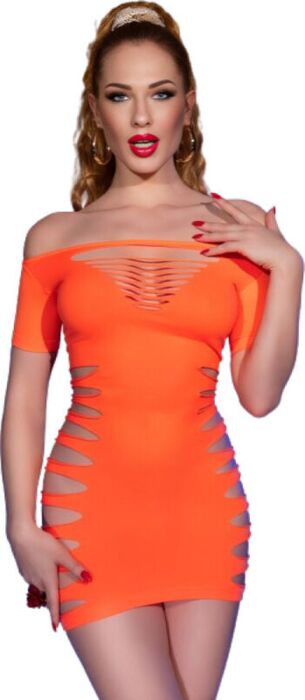 Vestido Sexy Chilirose CR 4704 Naranja Sin Costuras Vestido Sexy Chilirose CR 4704 Naranja Sin Costuras