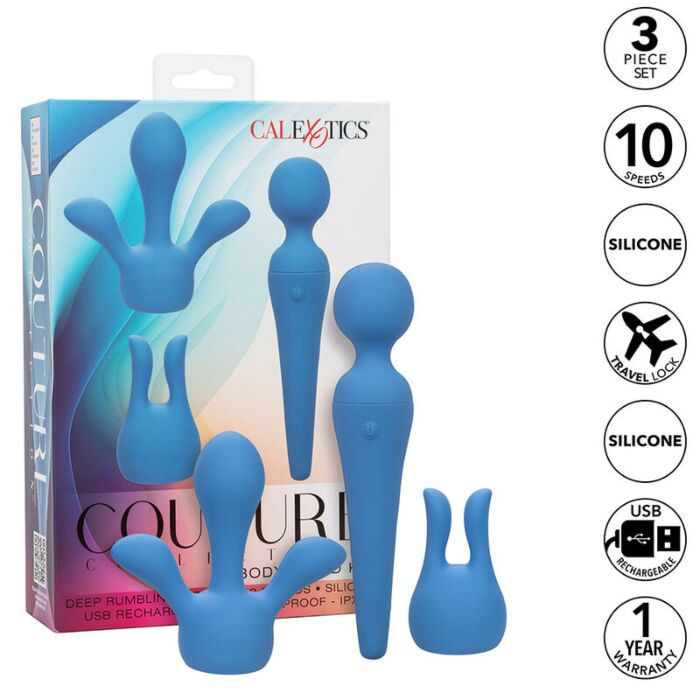 Vibrador CalExotics Couture Kit 10 Vibraciones Azul Vibrador CalExotics Couture Kit 10 Vibraciones Azul