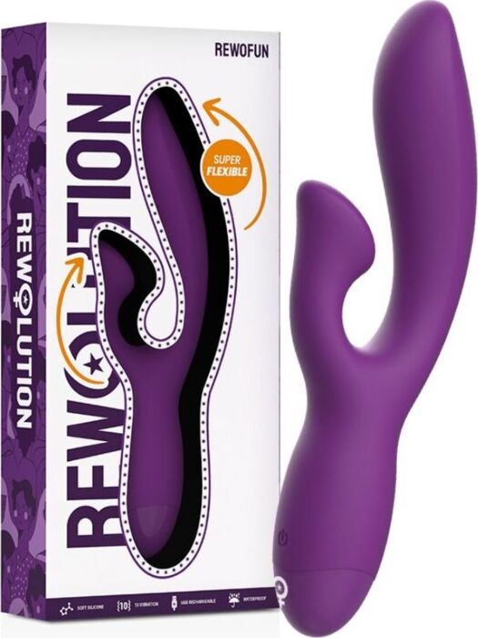 Vibrador Rewolution Rewofun Flexible con Rabbit Vibrador Rewolution Rewofun Flexible con Rabbit