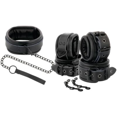 Ensemble de bondage en cuir noir