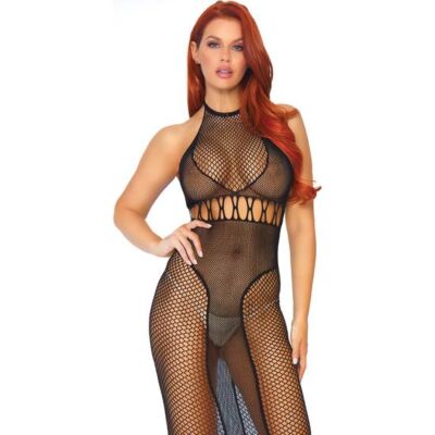 Robe dos nu Halter Noir