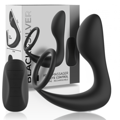 Vibrateur prostatique télécommande BLACK&SILVER Anal Massage