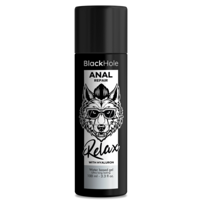 Base de reparación anal Black Hole con agua relajante y ácido hialurónico 100 ml.