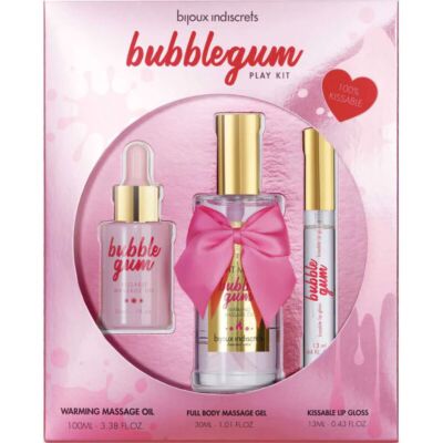 Bijoux - Indiscrets Bubblegum Play Kit avec Huile, Gel & Gloss pour les Lèvres