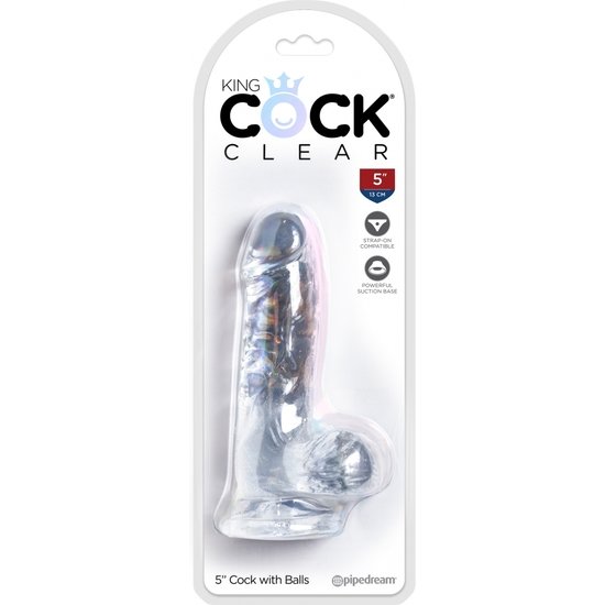 King cock - dildo realista , transparente -10,1 cm