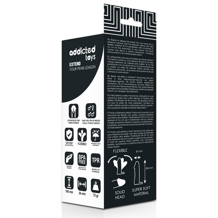Addicted toys  extensiãn pene (18cm)