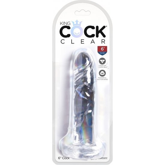 King cock clear 6 -dildo realista , transparente -15,5 cm